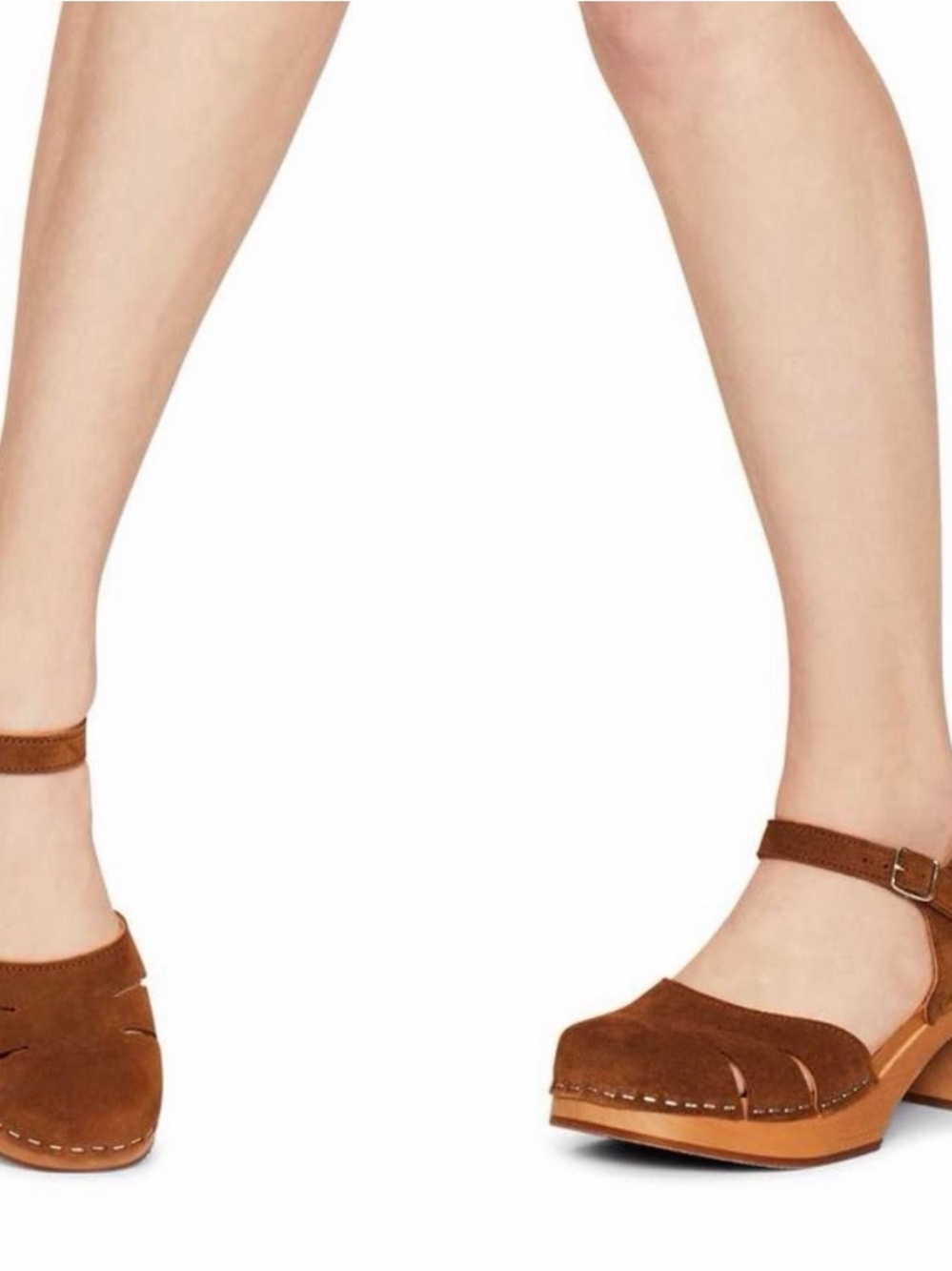 Swedish Hasbeens Baskemolla Suede Clog Sandals – Brown – Size 40 / US 9